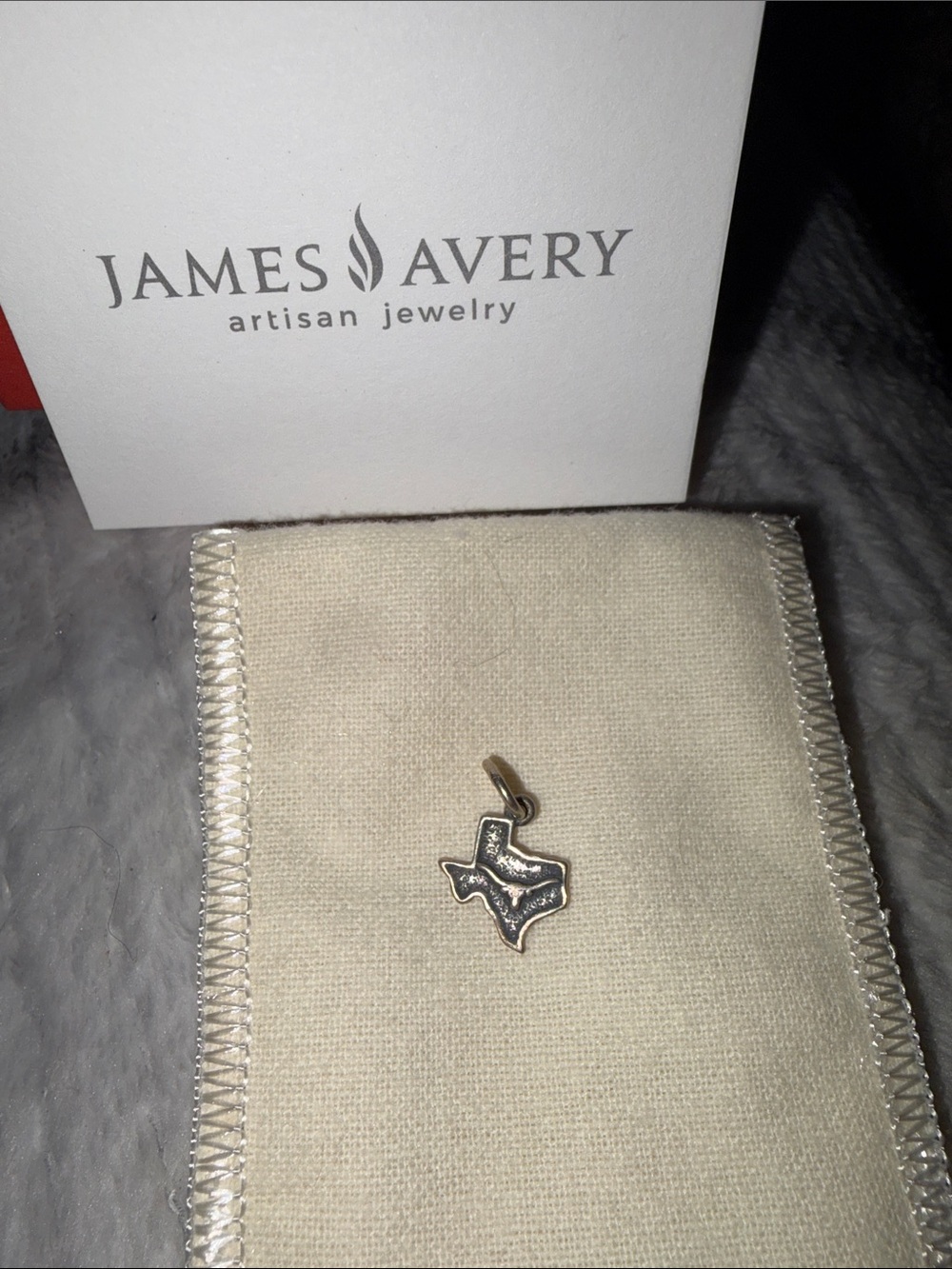Retired James Avery Silver Texas Longhorn  Charm Pendant